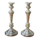 Pair of silver metal candlesticks - early 20th century