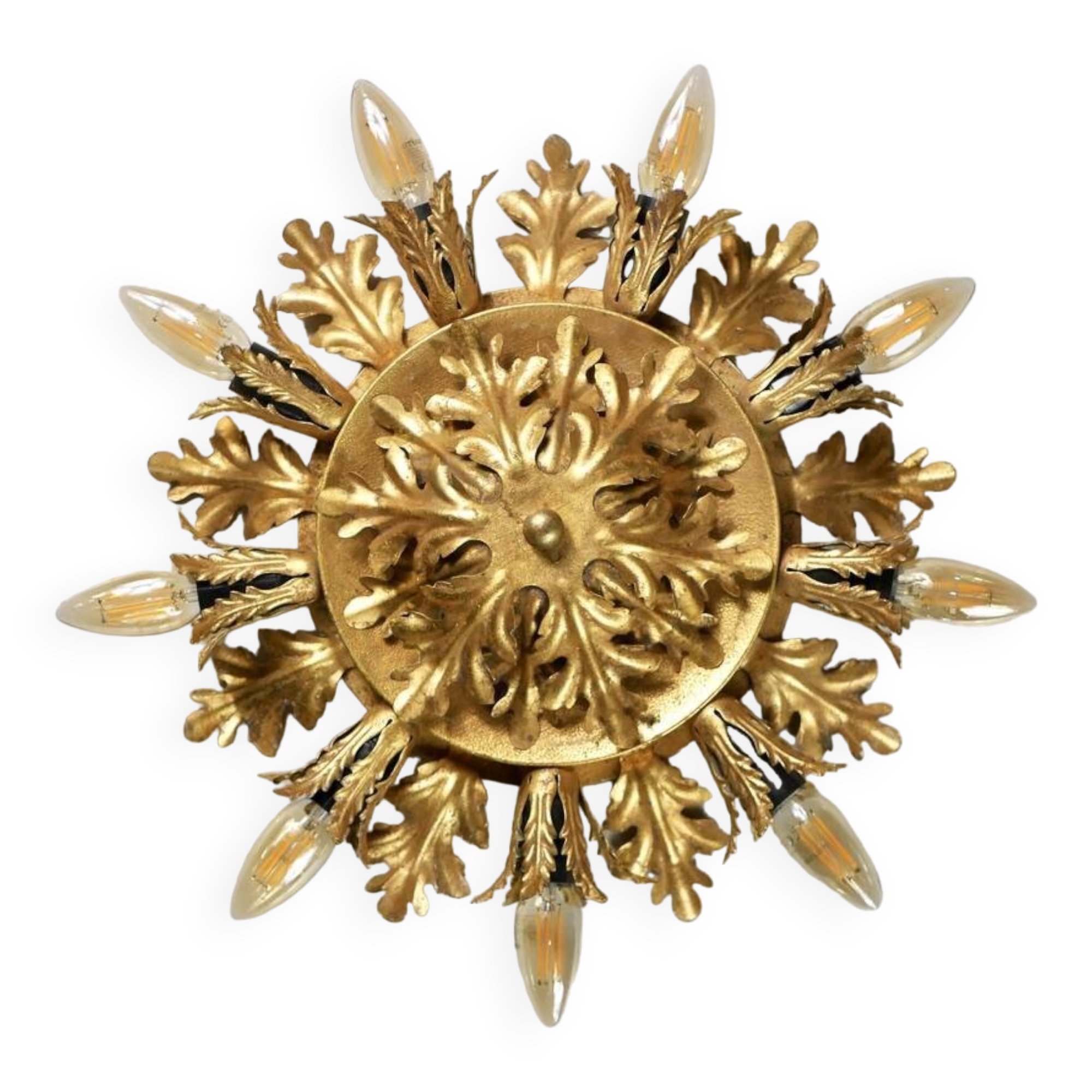 Italian gold wall or ceiling light, Banci Firenze, 1970s