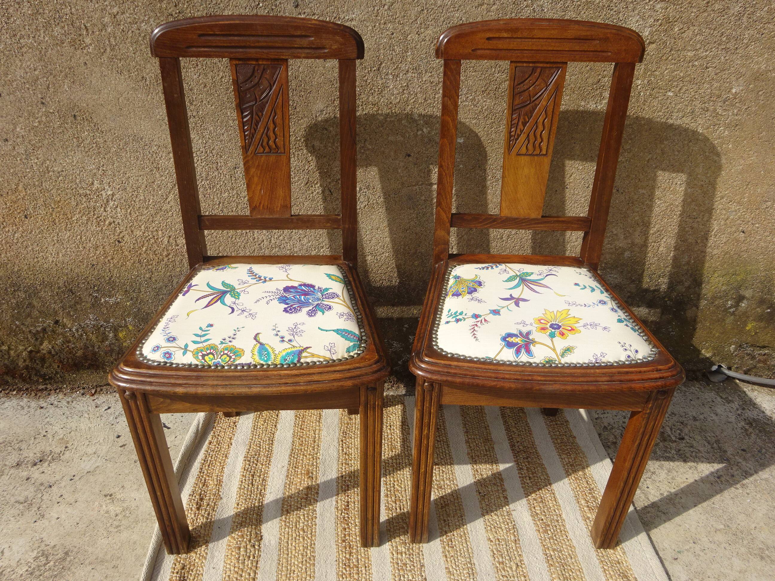 Art Deco chairs, French made by Robur, set of 2