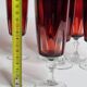 Set of 6 champagne flutes "rubies" luminarc vintage, 70s