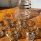 Gold-rimmed decanter and liqueur glass service
