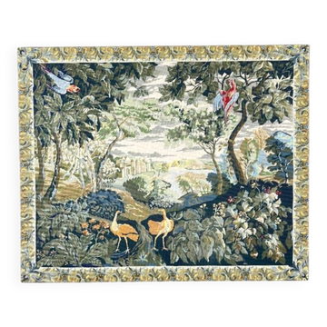 Large decorative tapestry, exotic birds, 20th century