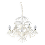 Painted sheet metal chandelier - foliage decor