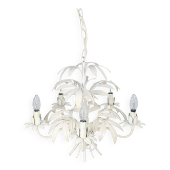 Painted sheet metal chandelier - foliage decor