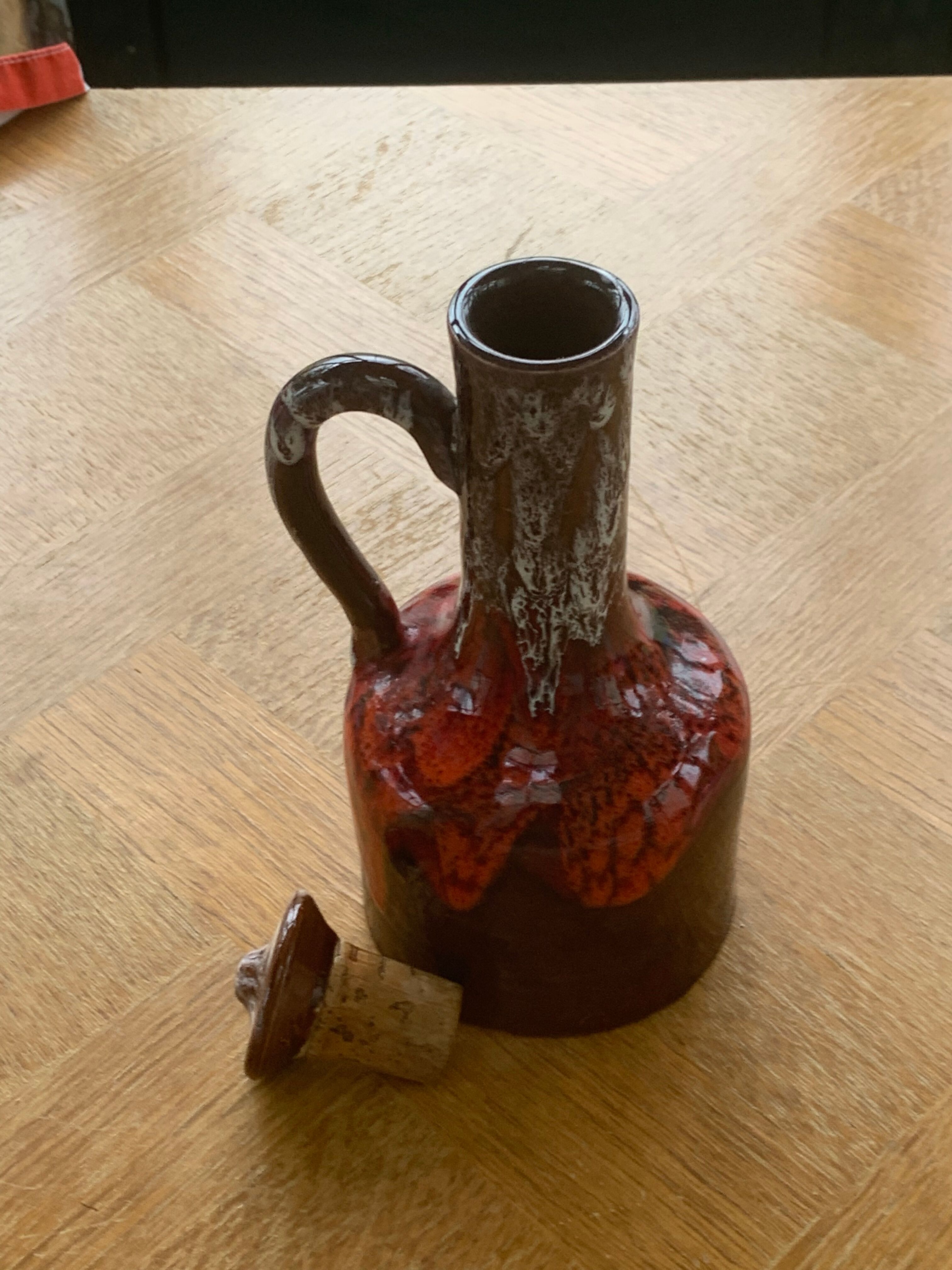 Carafe bottle in glazed ceramic vallauris vintage 1960