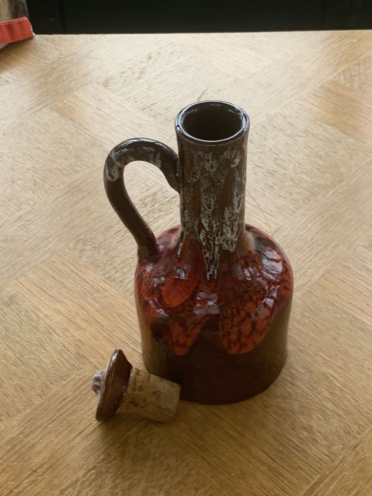 Carafe flacon en céramique émaillée vallauris vintage 1960