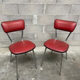 Pair of mid-century kitchen chairs Imitation leather