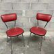 Pair of mid-century kitchen chairs Imitation leather