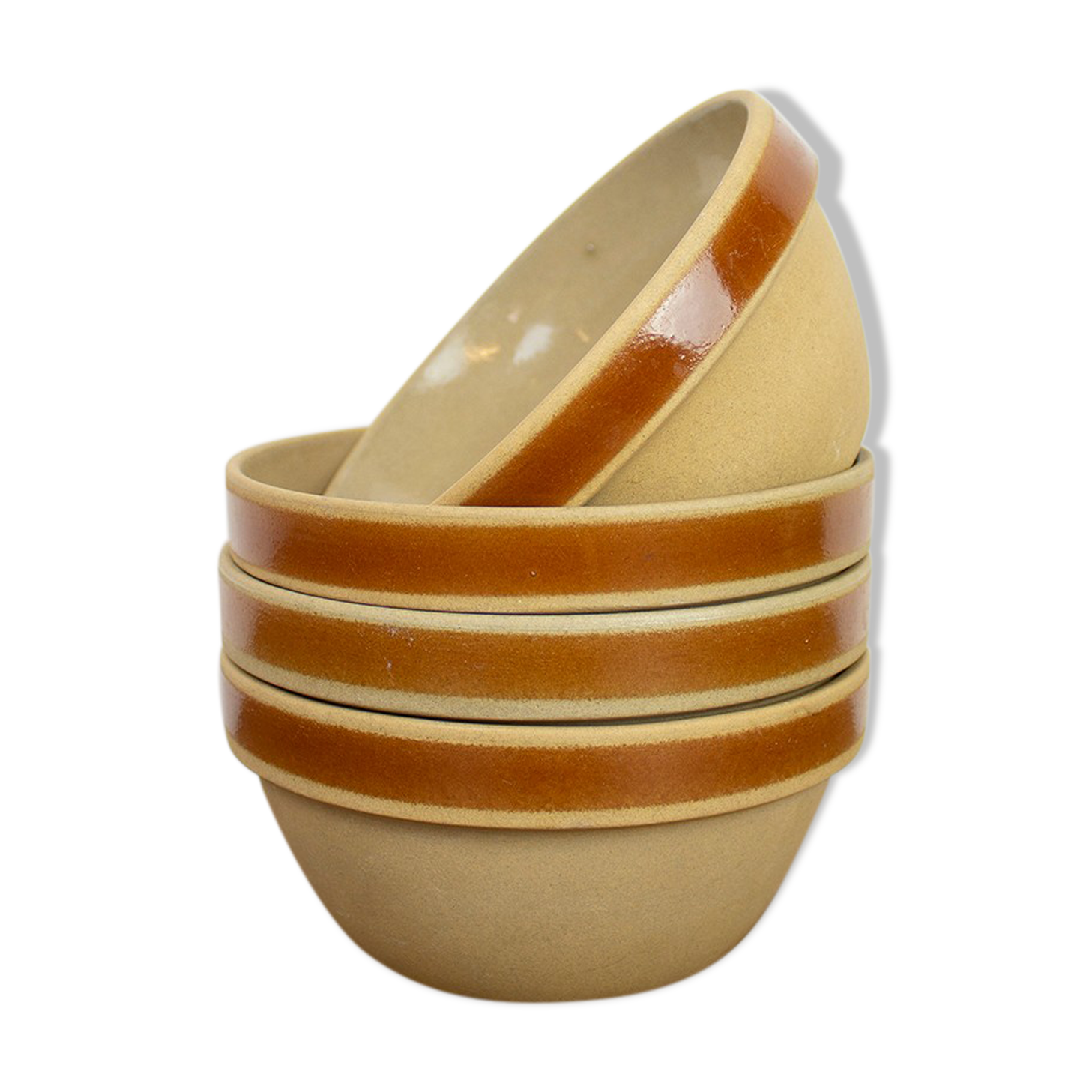 Set of 4 bowls in Gien sandstone - France