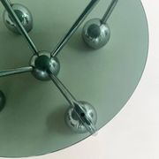 Table basse Sputnik en métal chromé et verre fumé