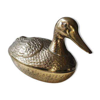 Void zoomorphic pocket in the shape of a mallard in solid brass - vintage model 70s