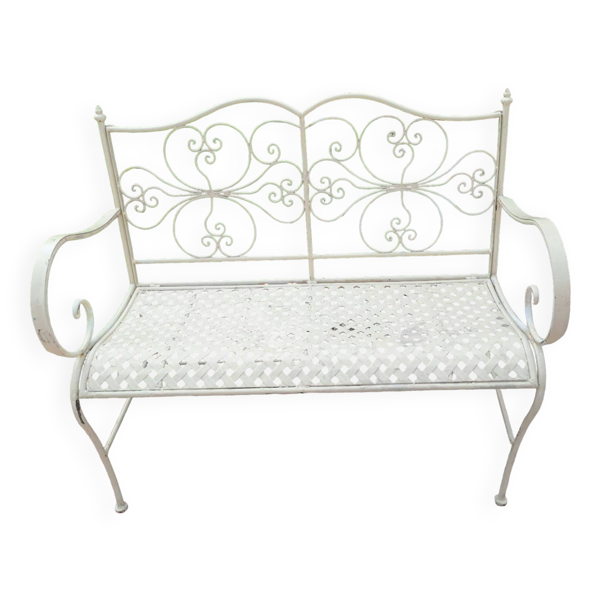 Wrought iron garden bench