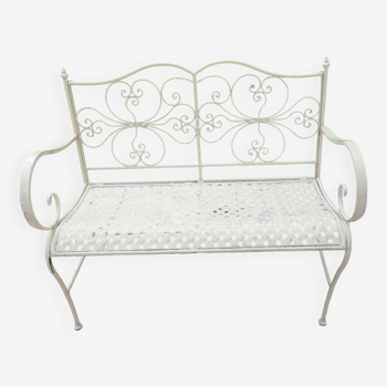 Wrought iron garden bench