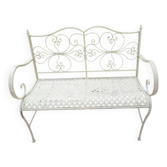 Wrought iron garden bench