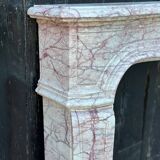 Louis XV Style Fireplace In Pink Marble, Circa 1980