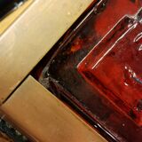 Swedish table lamp in copper and orange glass, by Erik Hoeglund 1960s