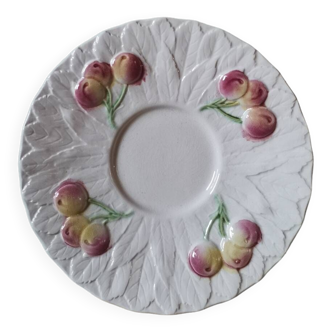 Vintage leaf and cherry slip plate