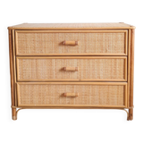 Vintage rattan chest of drawers circa 1970s