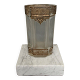 1900 soliflore vase decorated with a Louis XVI style brass gallery