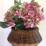 Wicker basket old wagon form