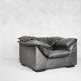 Grey Leather Danish Monza Armchairs by Jens Juul Eilersen for Niels Eilersen, 1970s, Set of 2