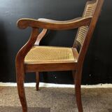 Caned hairdresser/barber chair – adjustable backrest