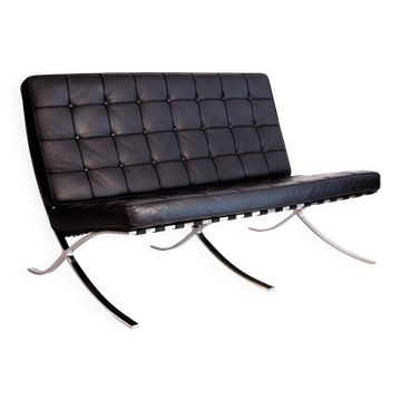 Barcelona vintage 2-seater sofa – high-quality reproduction of Mies van der Rohe's design.