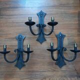 3 vintage iron wall lights/ Medieval/ Castle