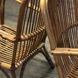 Paire de fauteuils en rotin