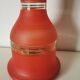 vase en verre peint , aspect granité rouge et doré