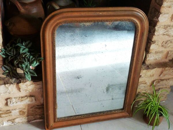 Grand miroir Louis-Philippe au mercure, décoration miroir ancien.