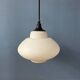 Mid-century milk glass pendant light attributed to Louis Kalff