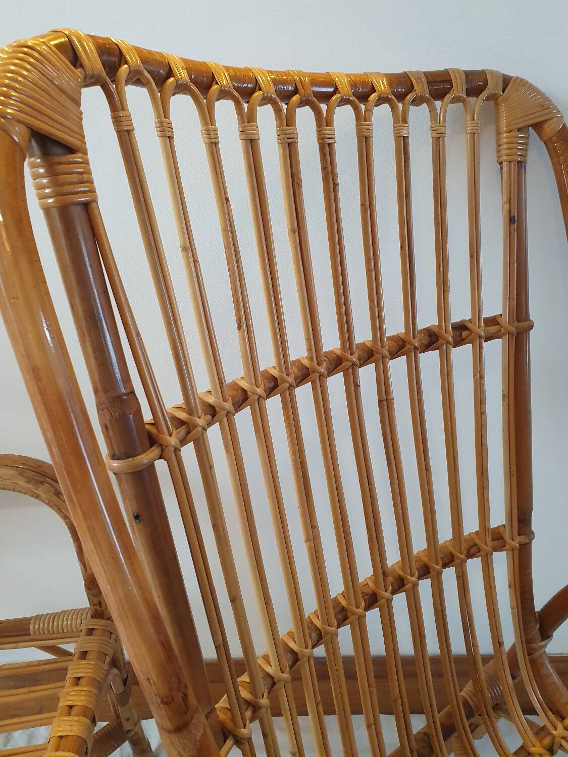 Pair of rattan armchairs