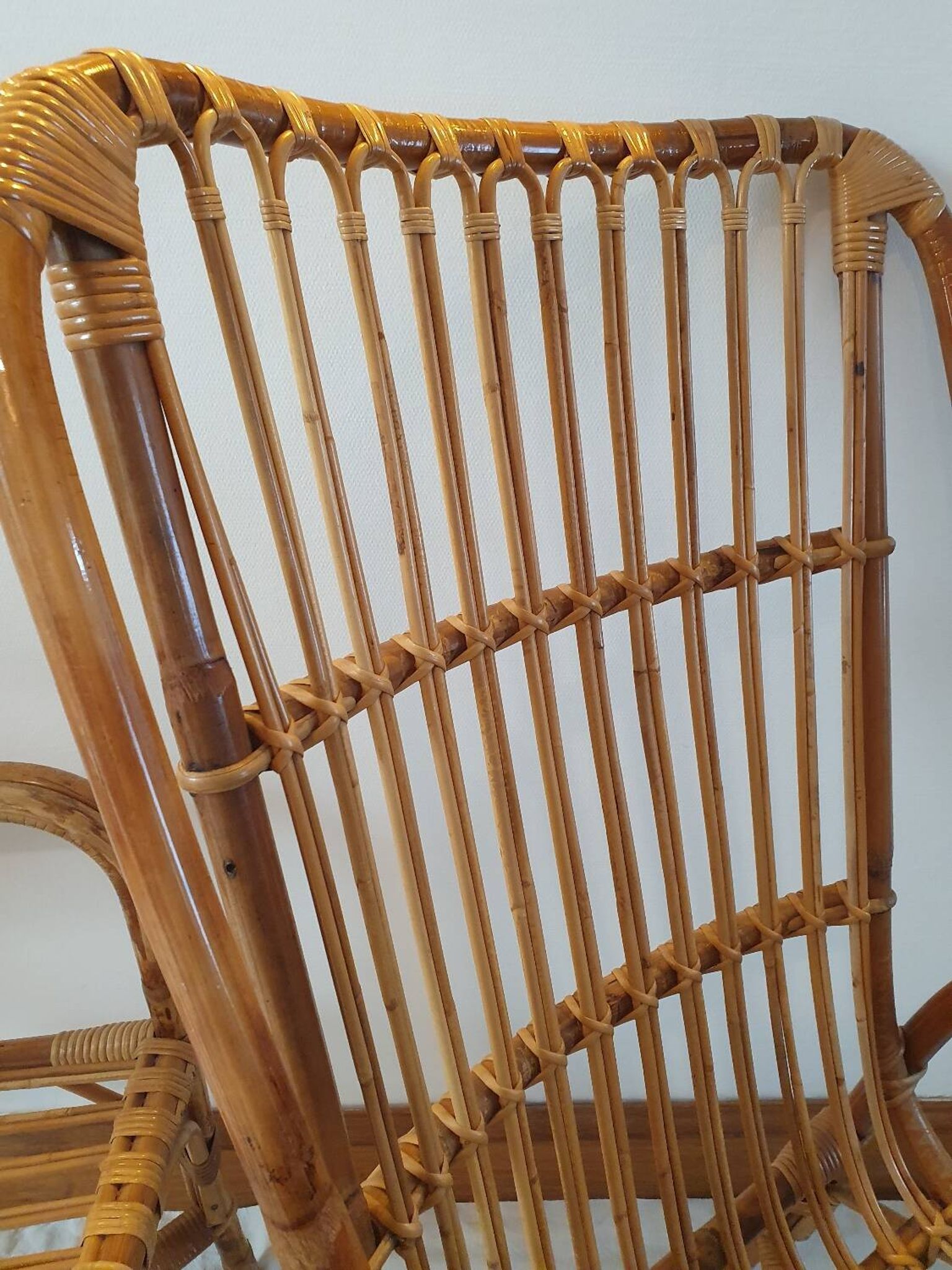 Pair of rattan armchairs