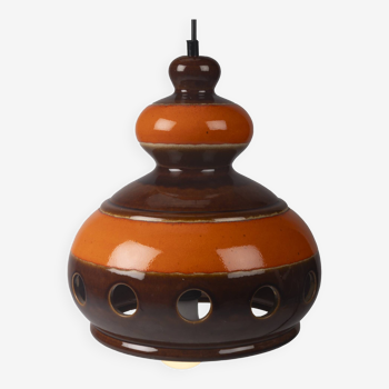 Orange and Brown Ceramic Pendant Lamp