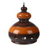 Orange and Brown Ceramic Pendant Lamp