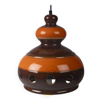 Orange and Brown Ceramic Pendant Lamp