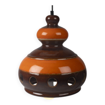 Suspension en céramique orange et marron
