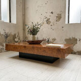 Italian coffee table elm magnifying glass