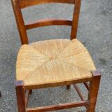 3 chaises bois massif paillées taille enfant