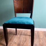 Suite of 6 Art Deco 1935 Macassar ebony chairs restored seats