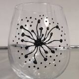 Service of 6 vintage water glasses, handmade decor