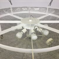 Modern “brindle” transparent murano glass flush mount