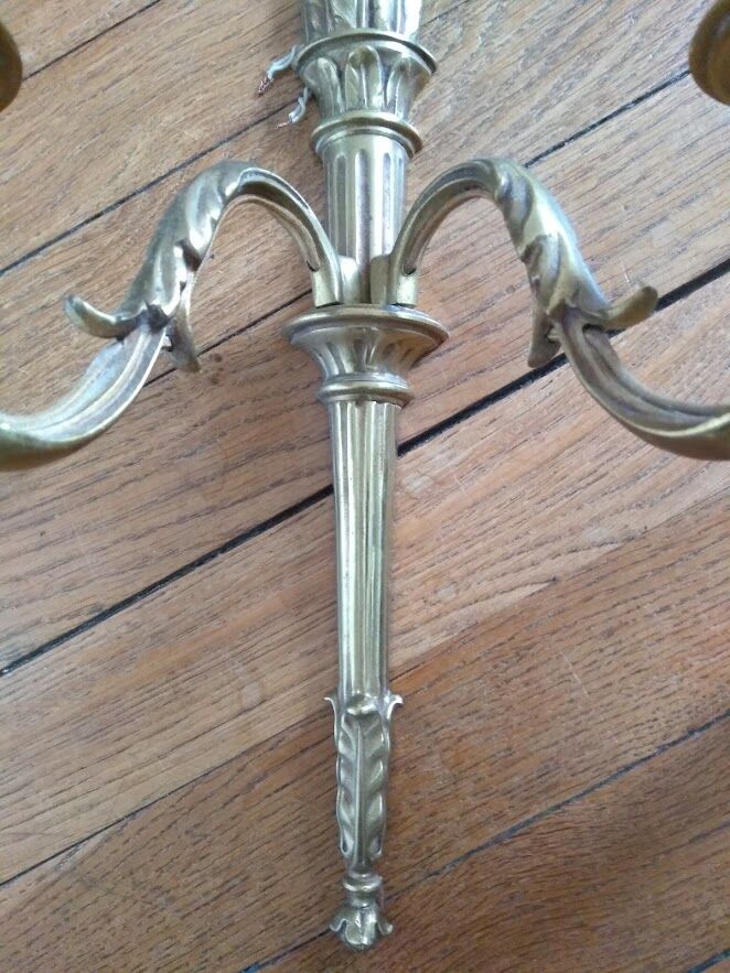 Set of 2 bronze wall lamps