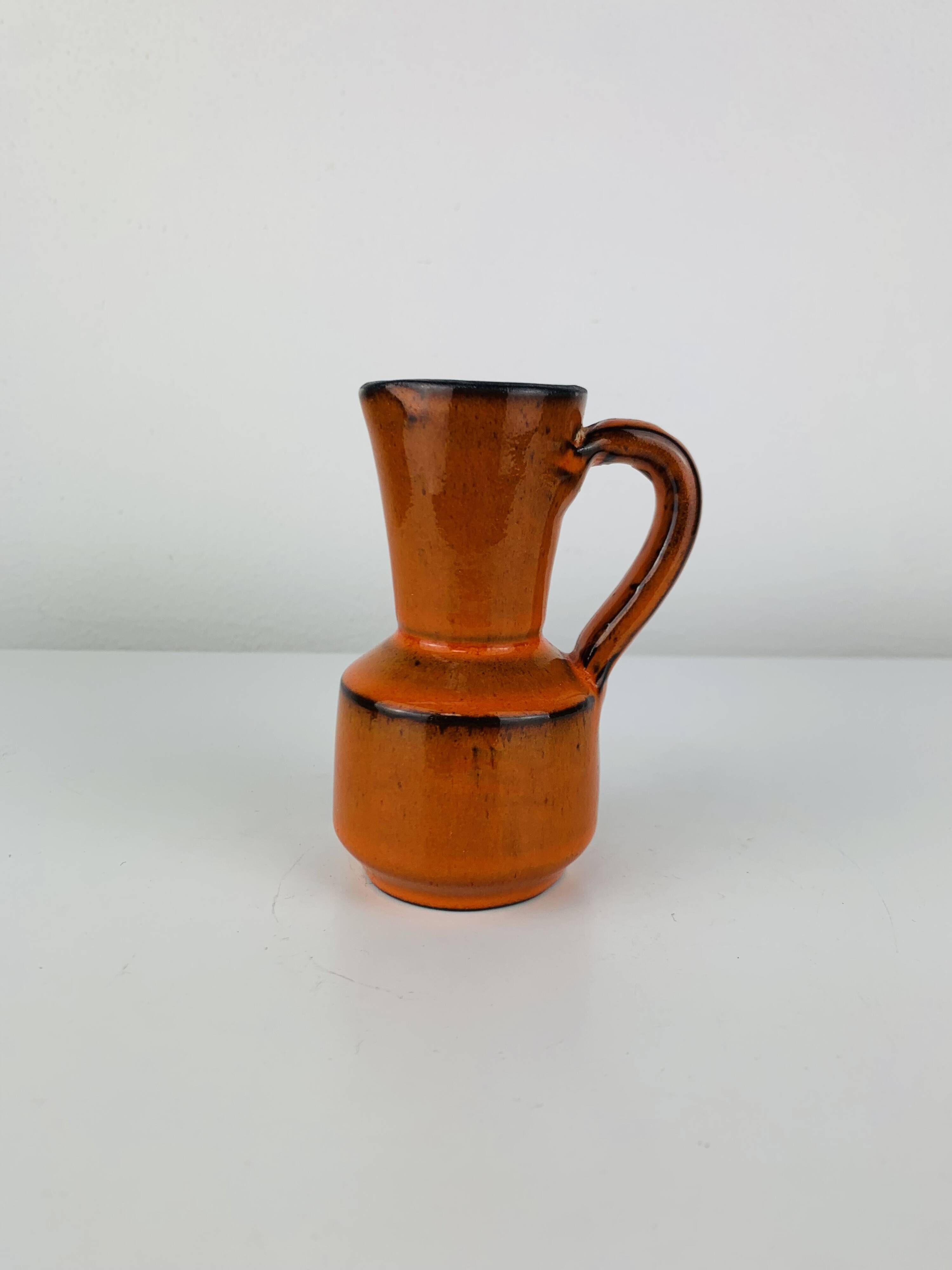 Vintage orange ceramic vase, 1970s
