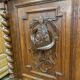 Buffet 2 corps de chasse en bois tourné et sculpté, vers 1900
