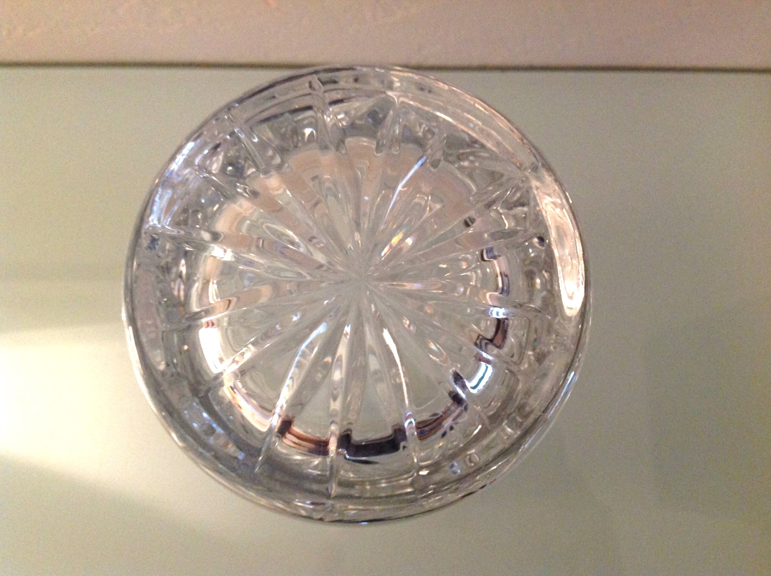 Cylinder vase in chiseled crystal / vintage 60s-70s