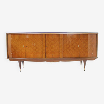 Buffet en bois des années 1960, finition brillante, Italie