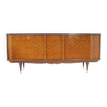Buffet en bois des années 1960, finition brillante, Italie