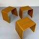 Set of 3 nesting coffee tables in thermoformed wood, 80s design